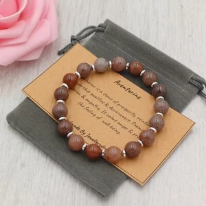 PURPLE AVENTURINE Bracelet Stretch Fit Handmade +Gift Bag & Card Gemstone 6/8mm - Picture 1 of 10