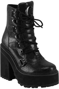 Killstar Besenreiter schwarz glitzer Damen Plateau Stiefel - Bild 1 von 2