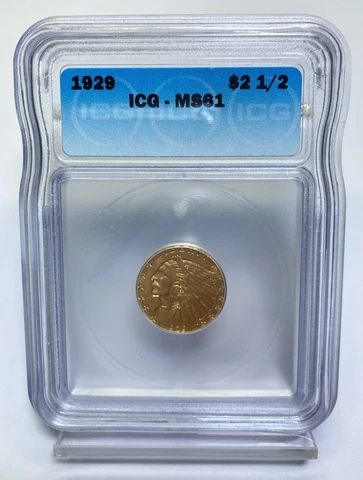 1929 $2.50 Gold Indian Head ICG MS 61 Cover