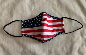Cloth Face Mask American Flag, USA, nose wire, pocket filter, Polyester - Picture 1 of 6