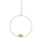 Deko-Ring m. Teelichteinsatz, gold, Metall - Durchmesser 20 cm, Kette 25 cm