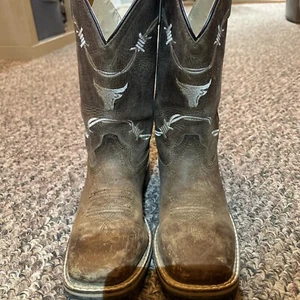 SMOKY MOUNTAIN Cowboystiefel braun abgenutzt Leder genäht Lenkung große Kinder 4 - Bild 1 von 18