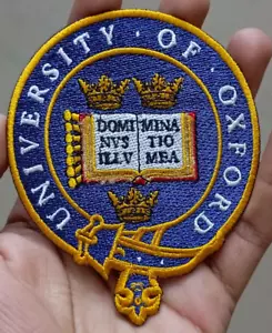 "University of Oxford Logo Aufbügeln Aufnäher - Nähen Aufnäher bestickter Aufnäher 3,5""x4,2" - Bild 1 von 6