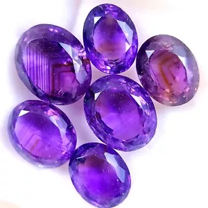 6Pcs 56Ct Natural Amethyst Faceted Cabochon Gemstone Lot 16x14 13x9mm #R-10491 - Picture 1 of 7