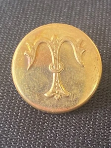 Vintage Monogram T Gold Knopf Größe 7/8" Top Qualität - Bild 1 von 4