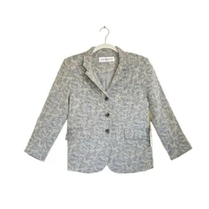 Jacket Society Women's Joy Floral Jacquard Jacket in Gray / Blue - Sz M - NWT - Picture 1 of 9