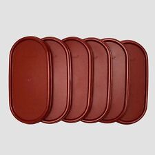 Tupperware Modular Mates Oval Replacement Top Lid Seal #1616 Dark Red Set of 6
