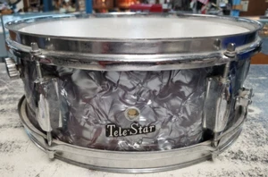 VECCHIO RULLANTE VINTAGE TELESTAR 14"" X 5"" RULLANTE TAMBURO COVER MARMO GRIGIO - Foto 1 di 14