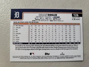 2025 TOPPS DILLON DINGLER #126 Baseball Rookie TIGERS RC NM Free Shipping - Picture 1 of 2