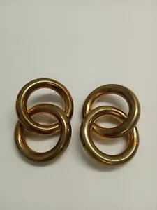 LAURA LOMBARDI Ladies Gold Tone Double Hoop Chain Earrings FAULTY - Picture 1 of 23