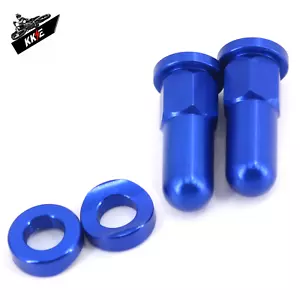 CNC Aluminum Blue Rim Lock Covers w/ Nuts Washers MX Enduro Motorcycle Dirt Bike - Picture 1 of 6