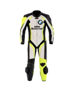 Weiß BMW Custom Made Rennmotorrad Leder 1 und 2 Stück Anzug - Bild 1 von 3