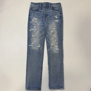 American Eagle Jeans Mens Size 28 X 30 Blue Slim Distressed Airflex 360 - Picture 1 of 13