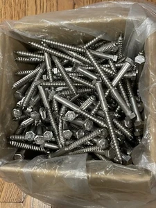 316 S/S Marine Grade Stainless Steel Hex Lag Bolt Screw 3/8 x 4-1/2'' Qty: 50 - Picture 1 of 3