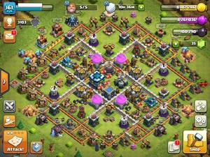 TH13 Strong Base 42 46 22 6 Heroes, White Orange Walls, Good Troops For Donation