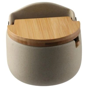Bamboo Seasoning Storage Pot Wood Lid Spice Jar New Seasoning Box Kitchen - Picture 1 of 8