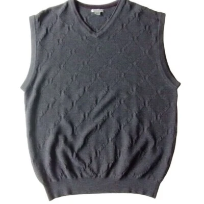 Cutter & Buck V Neck Golf Sweater Vest Mens XL Supima Cotton Nylon Blend Gray - Image 1 of 4