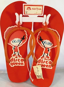 FRED IS RED FLIP FLOPS DISCO QUEEN L/9/10 - Picture 1 of 15
