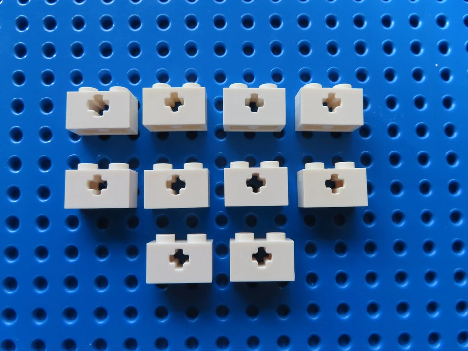 LEGO 10 x Technic Stein 32064 1x2 Kreuzloch Achse  weiß  G - Bild 1 von 1