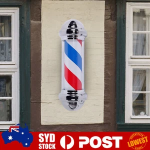 70 cm Barber Pole Light Red White Blue Stripes Rotating Metal Hair Salon Sign G - Picture 1 of 11