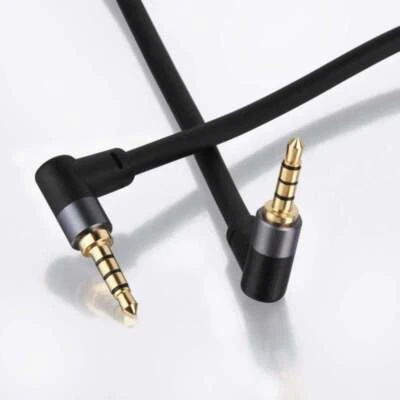 3.5mm TRRS Audio Cable, 4-Pole Male to Male Hi-Fi Stereo AUX Angled Cord 3m - Image 1 of 4