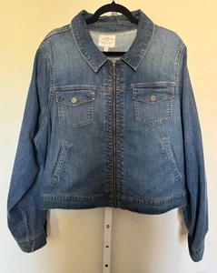 TORRID Blue Jeansjacke Damen Blau Jeansjacke Übergröße 4XL Stretch Reißverschluss - Bild 1 von 6