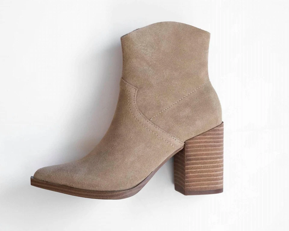 Botas Steve Madden Cate Western camurça salto bloco bege - Imagem 1 de 1