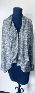 Pure Energy Waterfall Gray Open Front Cardigan Size X - Picture 1 of 7