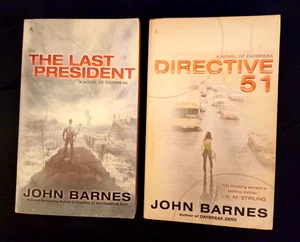 2 Daybreak novels-John Barnes-Directive 51 & The Last President-free shipping - Imagen 1 de 1
