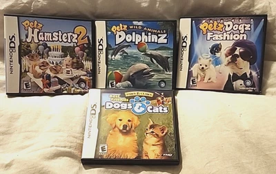Nintendo DS Lot Of 4 Games Petz Hamsterz 2, Dogz Fashion Dolphinz Dogs Cats - Image 1 of 4