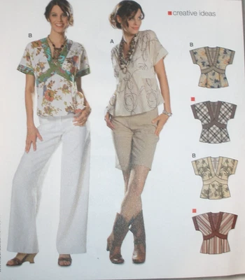 Blusa Pullover Top Burda Patrón 7834 Misses Talla 6-16 Sin Cortar Foto 1 de 3