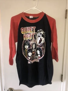 Vintage 1980s Quiet Riot In Concert Metal Health Tour Shirt Adult Size XL Ringer - Picture 1 of 6