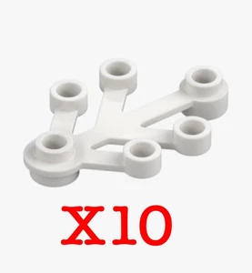 LEGO Plant Leaves 4 x 3 - WHITE - Part  #2423 - 10 PIECES - Picture 1 of 1