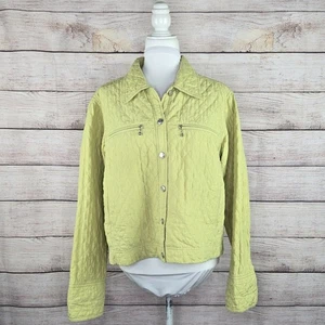 Chaqueta Debra DeRoo 100% Seda Botón Frontal Ligera Acolchada Informal Elegante Grande - Imagen 1 de 8