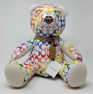 Coach Collectible Bear in Rainbow Signature Canvas Limited Edition CJ954 - Picture 1 of 6