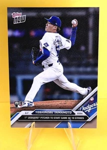 2024 Topps Now #167 Yoshinobu Yamamoto /3910 1st Dodgers With 19 Strikes RC - Bild 1 von 2