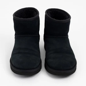 UGG Australia Classic Mini Black Suede Sheepskin Boots Women’s Size 10 - Picture 1 of 5