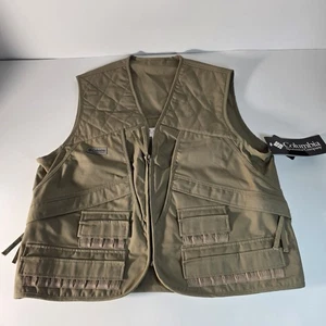 Columbia Gilet da Caccia Uomo L Grouse II Gioco Gilet Beige Resistente con Tasche - Foto 1 di 17