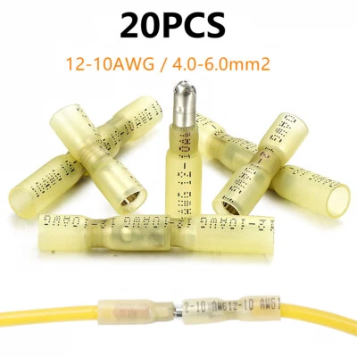 20PCS 12-10 Gauge Heat Shrink Bullet Male Female Wire Connectors Crimp Terminals - Image 1 of 4