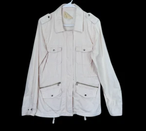 Lily Aldridge for Velvet Utility Jacket Womens L Light Pink Faded Casual *Flaw - Picture 1 of 10