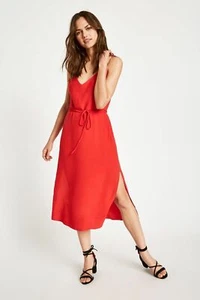 Ex Jack Wills Red Midi Cami Dress RRP £40, Size 4 - 12 - Picture 1 of 4