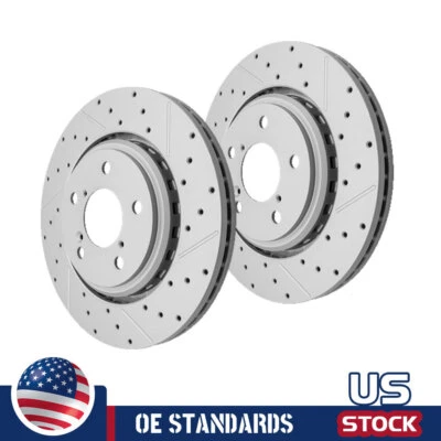 For Honda Odyssey Pilot Ridgeline Acura MDX Passport Front Drilled Brake Rotors - Image 1 of 4