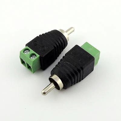 10x RCA Phono Male Plug TO  CCTV Video AV Balun AV Screw Terminal Plug Connector - Image 1 of 4