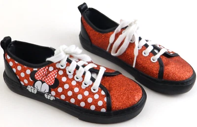 Disney Minnie Mouse Groundup Rojo Lunares Negro Tenis Zapatos Niñas talla 1 NUEVO Foto 1 de 4