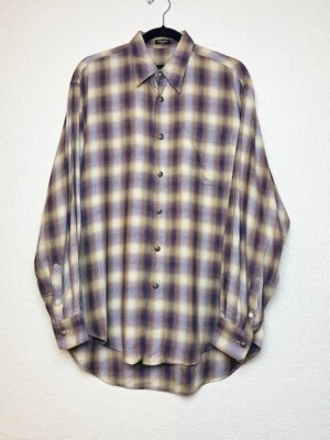 ACORN by Bob Goldfeder Men's Light Weight Flannel Plaid Button Shirt Size Medium - Image 1 of 4