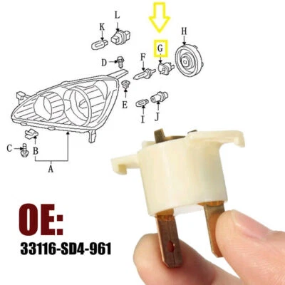 Soporte halógeno para bombilla de faro H1 para Honda CRV Prelude Acura 33116SD4961 Foto 1 de 4