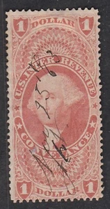USA USED $1 GEORGE WASHINGTON CONVEYANCE STAMP - Picture 1 of 2