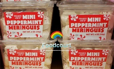 4 Packs Trader Joe’s Mini Peppermint Meringues 4 oz Each Pack, Total 16 oz - Image 1 of 4