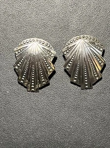 Pair of Antique Silver Tone Art Deco Shoe Button Covers Patented Design - Picture 1 of 9