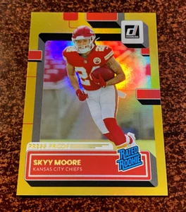 SKYY MOORE 2022 Donruss Premium "GOLD" PRESS PROOF Rated Rookie RC SP KC CHIEFS - Picture 1 of 2